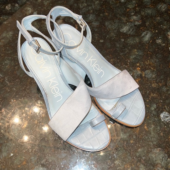 Calvin Klein Light Blue Block Sandals - Picture 4 of 10